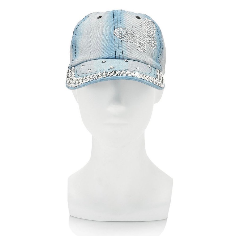 BUTTERFLY Rhinestone embellished baseball cap